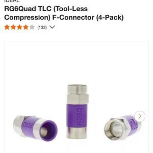 RG6Quad TLC (Tool-Less Compression) F-Connector (4-Pack)